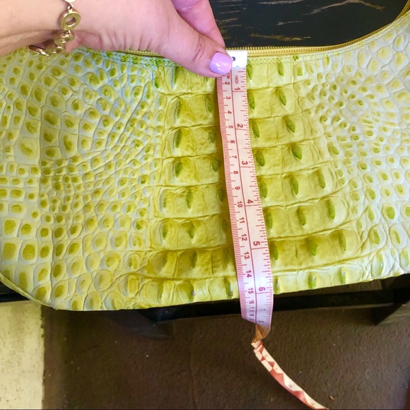 Petusco Embossed Genuine Leather Bag Vintage Lime - Picture 3 of 8